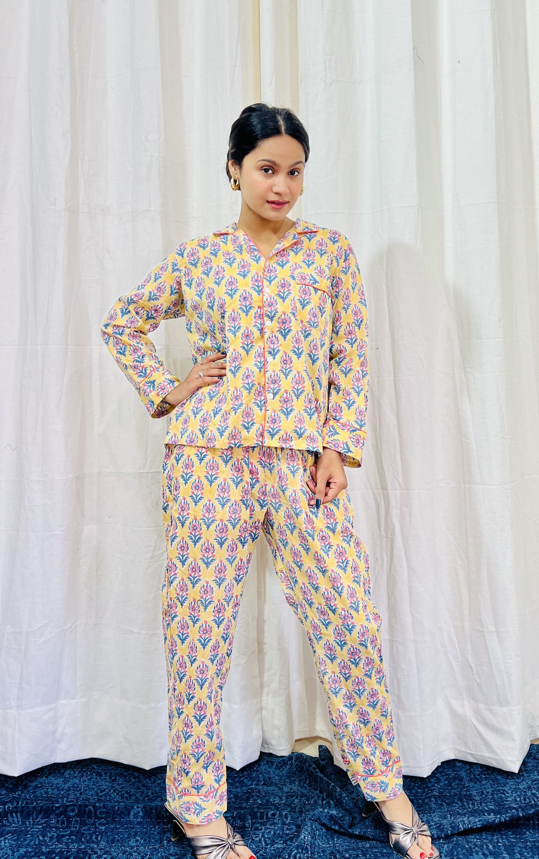 Handblock Printed Night Suit